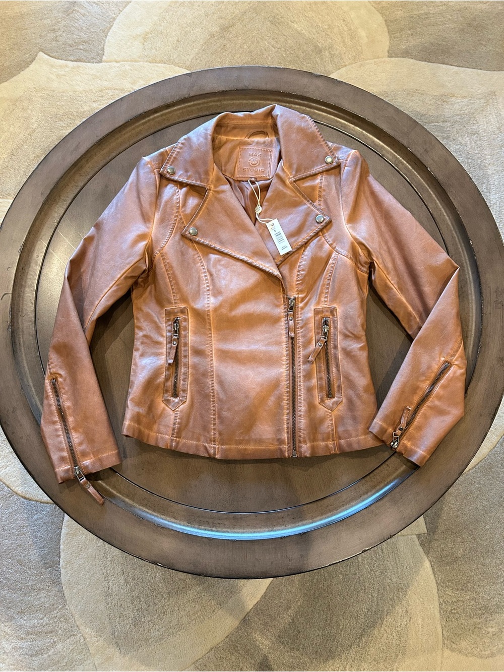 Max Studio Faux Leather Jacket NWT Size Small